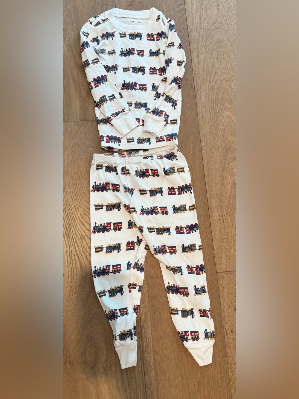 3T Janie and Jack Train Pajamas
